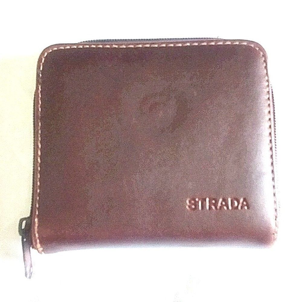 Womens NWOT STRADA RFID Brown Leather Medium Wallet